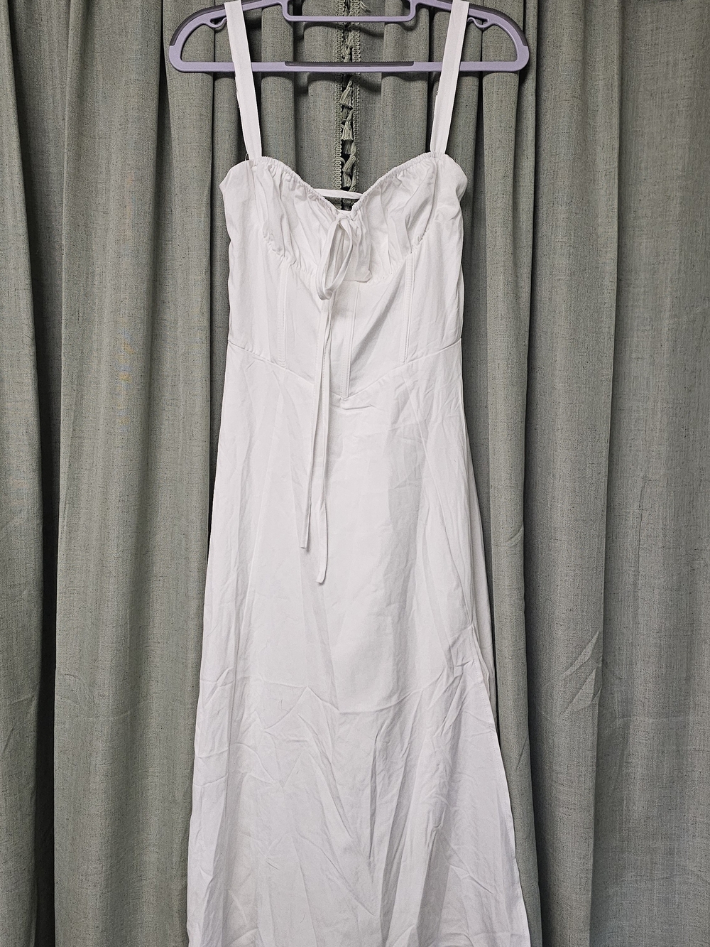 Sleeveless White Tie-Front Maxi Dress
